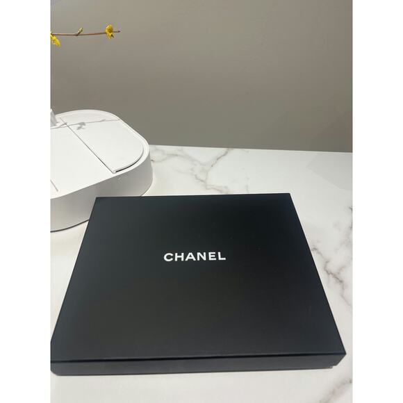 Chanel White and Black Silk Scarf with Iconic Logo and Motifs - Picture 3 of 3